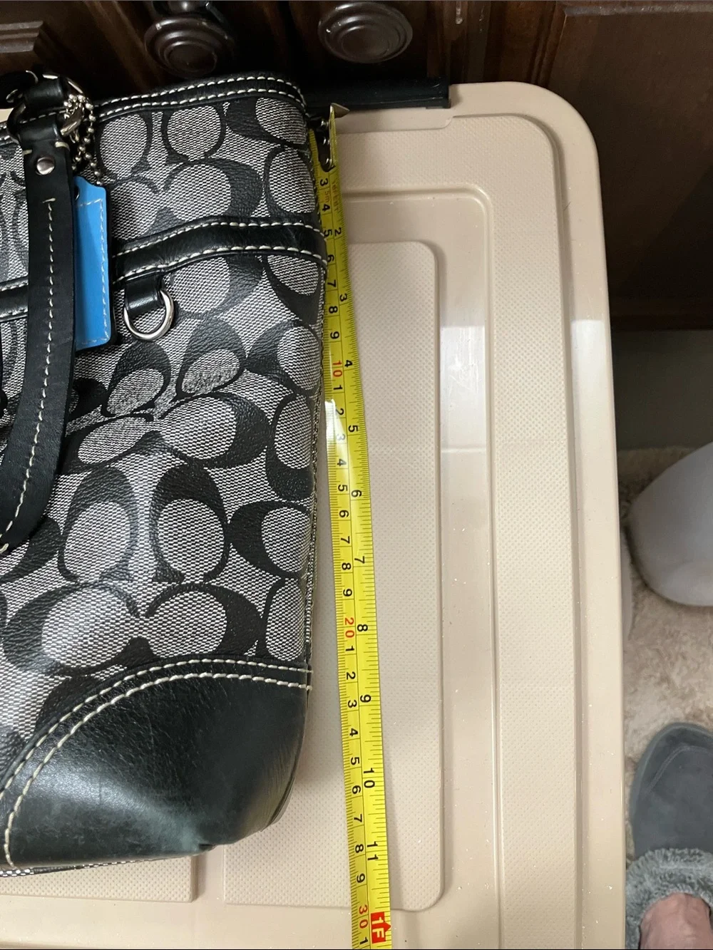 Coach Chelsea Heritage Logo Bag gray black